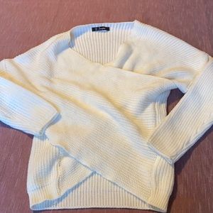 White cross front sweater
